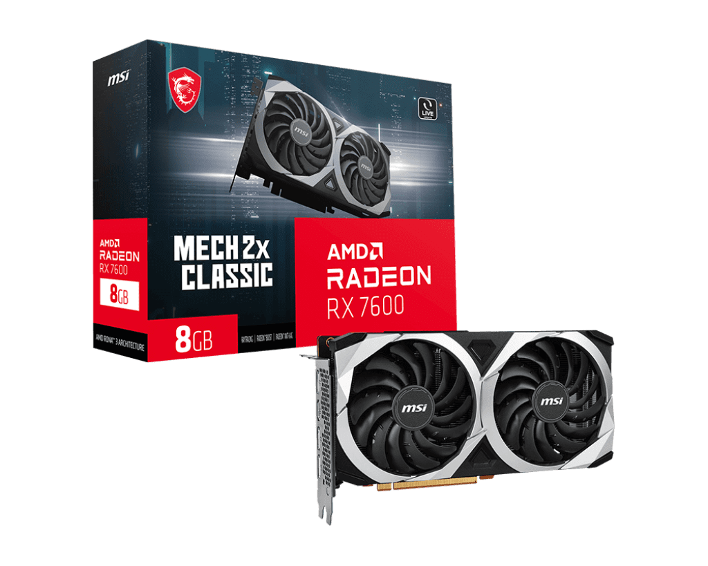 TARJETA DE VIDEO RX 7600 8GB MECH 2X