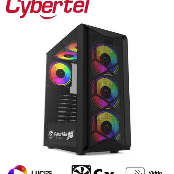 CASE GAMER, CYBERTEL, ELEMENT CBX5011 6FAN WHITE