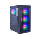 CASE GAMER HALION MARTE CR28 ( CR28 ) C/ FUENTE 500W | NEGRO | MALLA | PANEL VIDRIO TEMPLADO | 4 COOLER FAN | LED-RGB