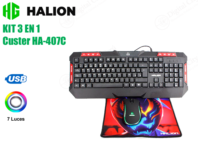 COMBO GAMER 3 IN 1 CUSTER HA-407C LED HALION