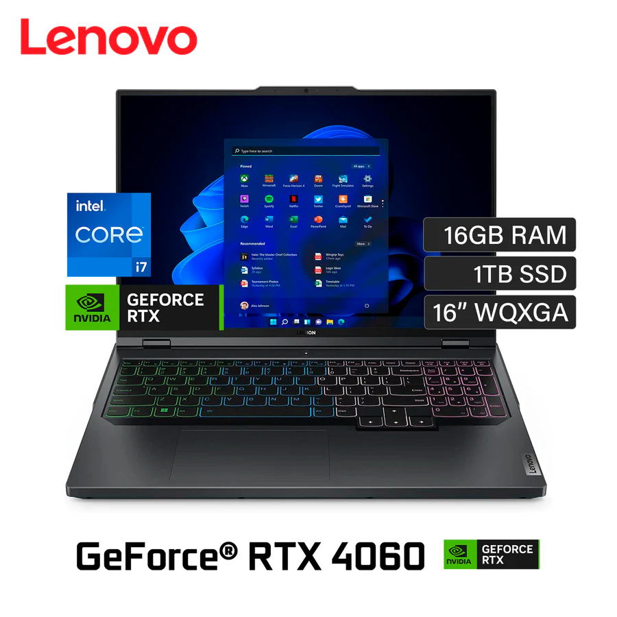 Lenovo Legion 5 16IRX9, Core i7-14650HX, 16GB RAM, 512gb SSD, 8GB RTX4060, 16″ WQXGA 165Hz