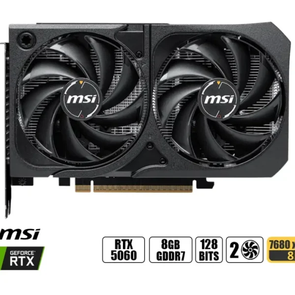 VGA MSI GEFORCE RTX 5060 8GB SHADOW 2X OC, GDDR7, 128 Bit