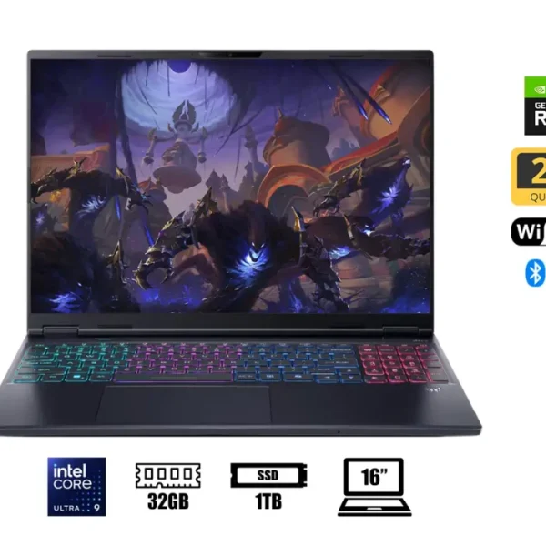 Laptop Acer Predator Helios Neo 16 Ai Intel® Core¿ Ultra 9 Processor 275hx 32 Gb 1 Tb Ssd Nvidia® Geforce Rtx¿ 5070 Ti Wqxga (2560 X 1600