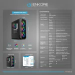 CASE ENKORE WINNER ENK 5002 4FAN LED S/FUENTE - Imagen 2