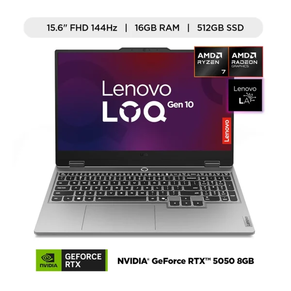 Laptop LENOVO LOQ AMD RYZEN 7 250 16GB 512GB RTX 5050 8GB,15.6