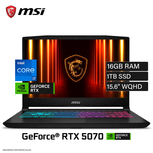 MSI Katana 15HX B14WGK I7 14650HX 16GB DDR5 1TB SSD RTX 5070 8GB GDDR7 15.6” QHD 165Hz